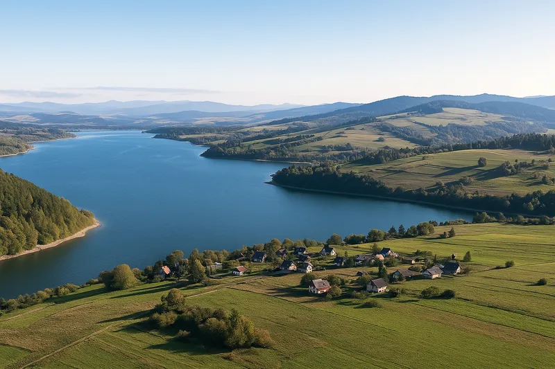 Widok na domki Hornicok i okolicę